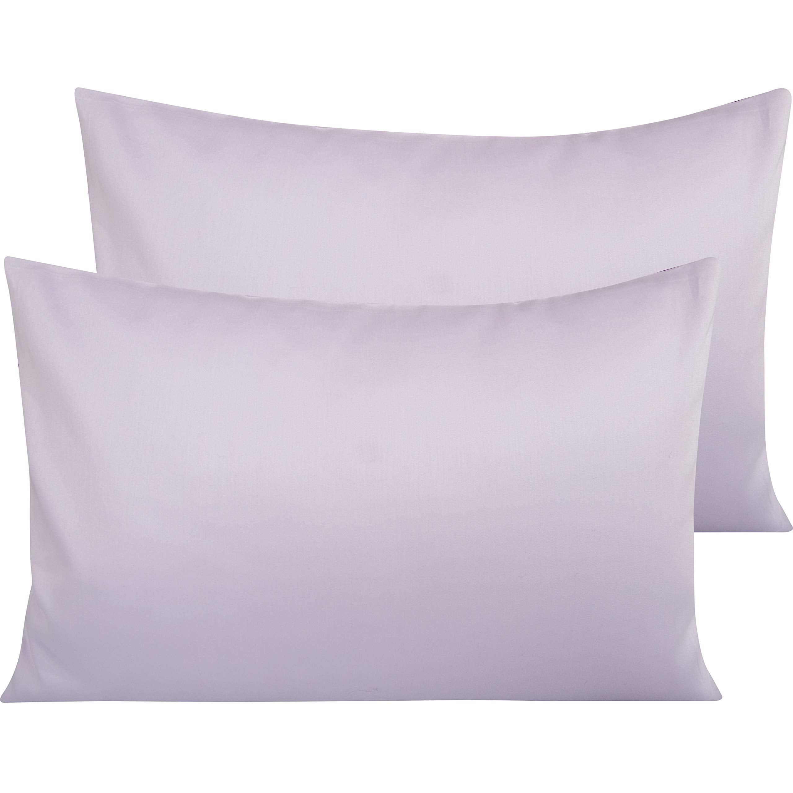 Ntbay 500 Thread Count 100% Egyptian Cotton Queen Pillowcases, Super Soft And Breathable Envelope Closure Pillow Cases, 20X30 Inches, Light Purple